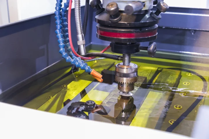 EROWA Robot Compact 80 solving the electrode management problem with automated palletized electrode changes on a sinker EDM.